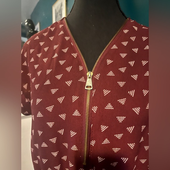 large Burgundy Stella Tweed tunique/short dress - Picture 2 of 3